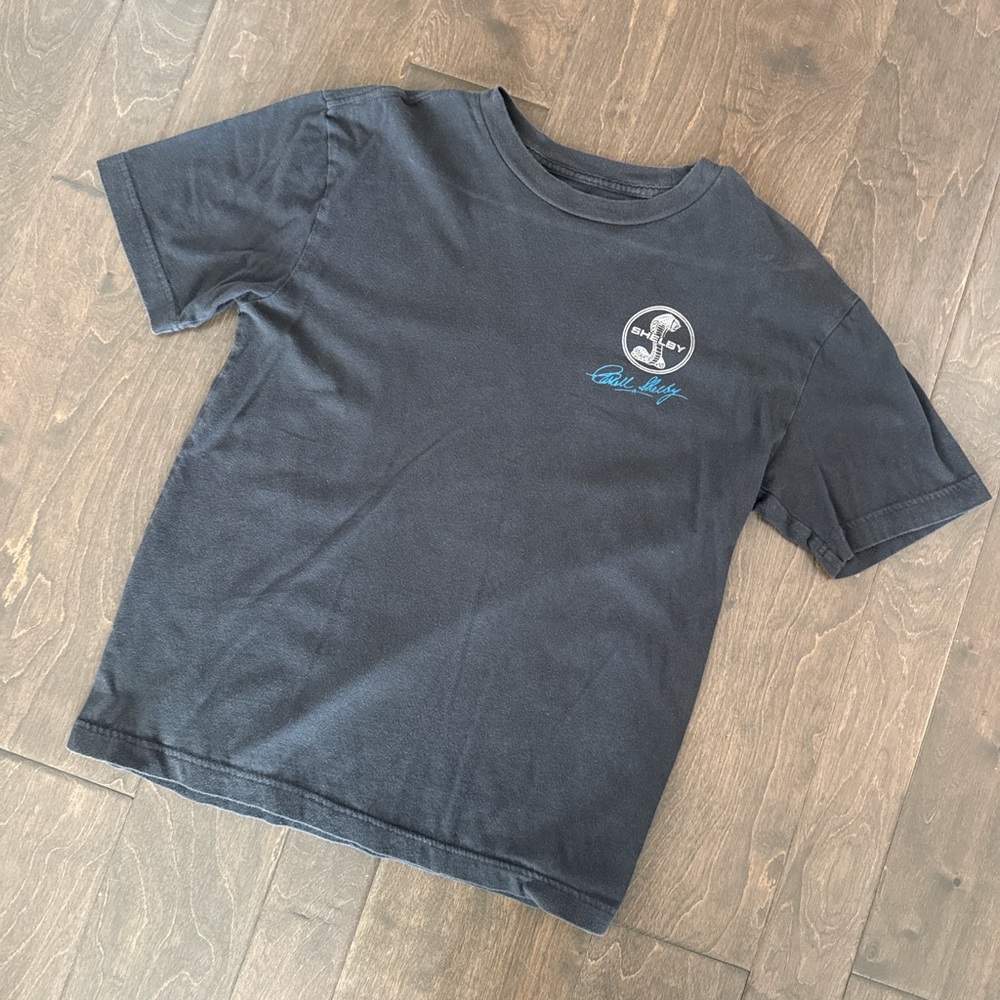 Hollister Black Short Sleeve Logo Tee with Blue Accent